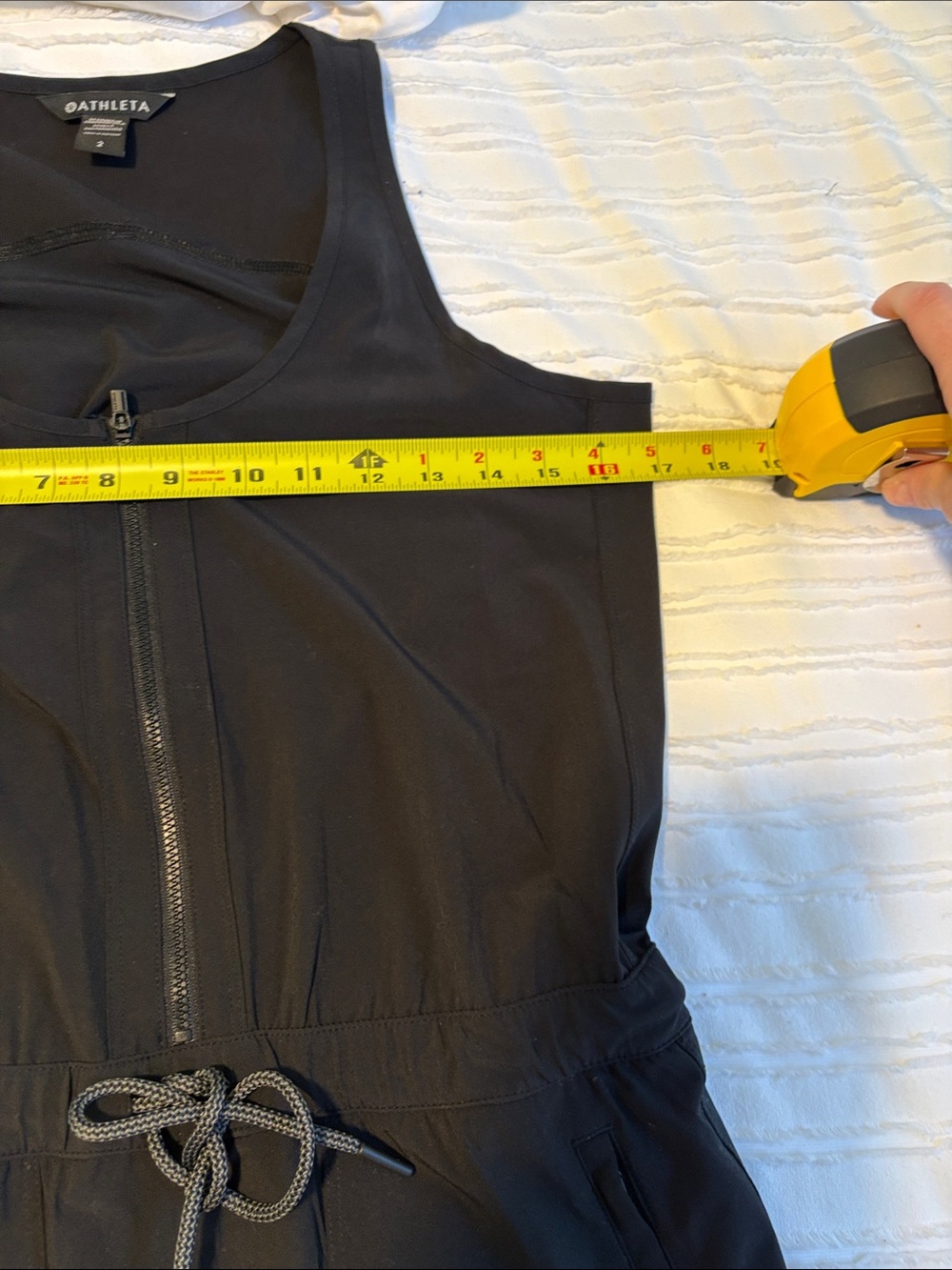 Athleta Expedition Black Sleeveless Zip-Front Drawstring Dress - Picture 10 of 12